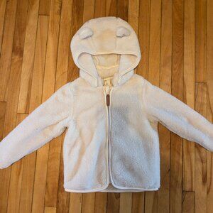 Fleece hoodie white 2T